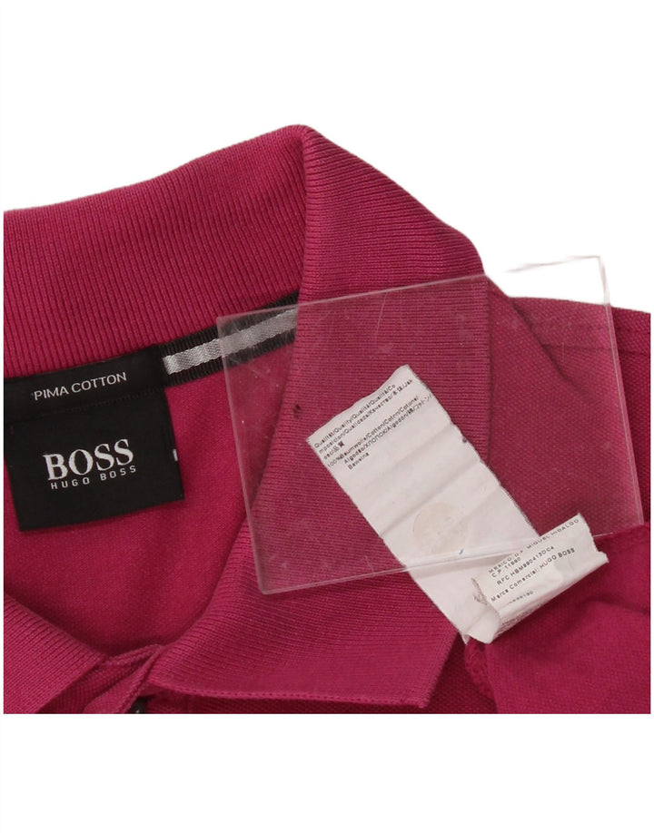 Camisa polo masculina HUGO BOSS médio algodão rosa