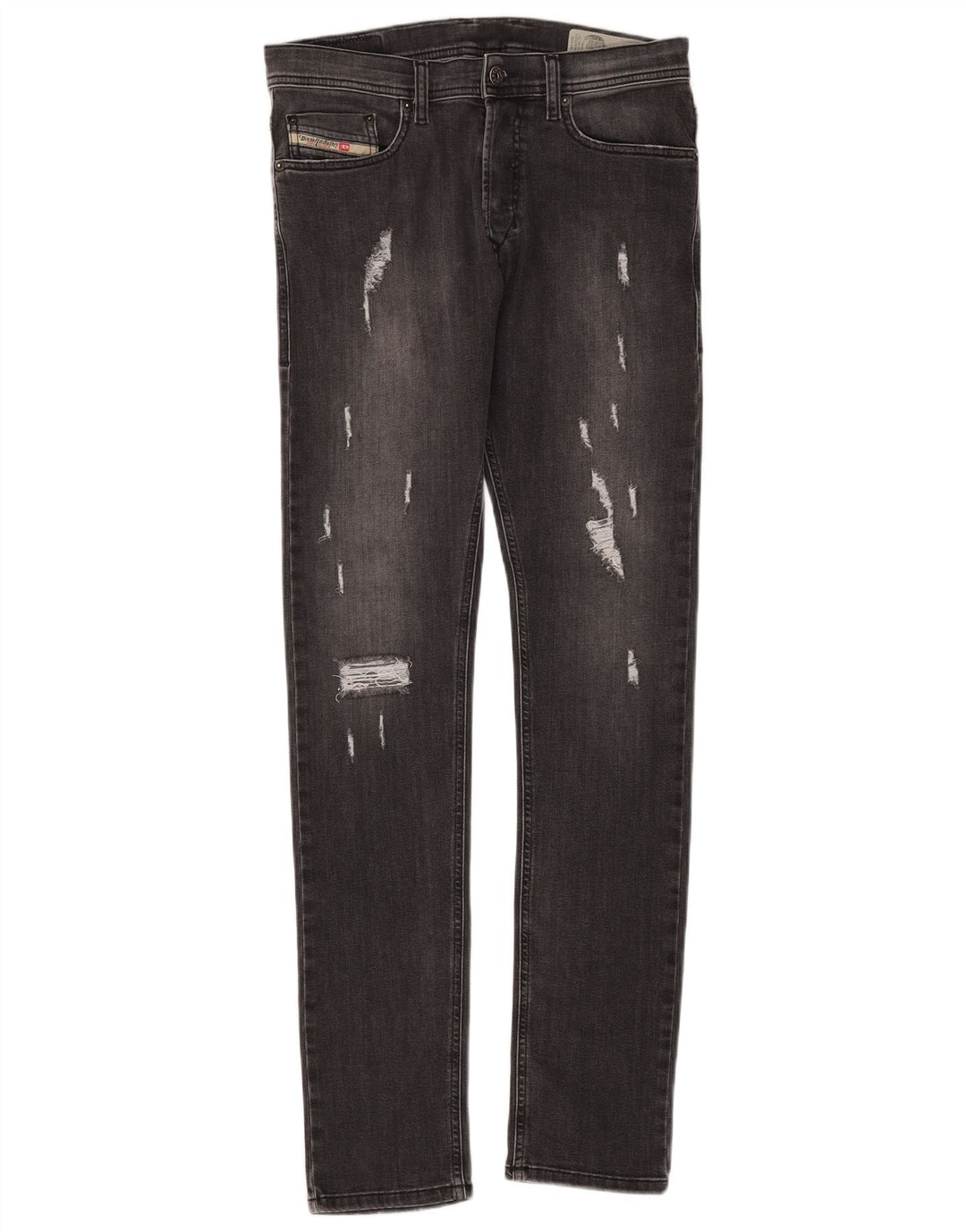 DIESEL Feminino Tepphar Distressed Carrot Slim Jeans W28 L32 Algodão Cinza
