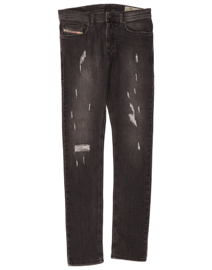DIESEL Feminino Tepphar Distressed Carrot Slim Jeans W28 L32 Algodão Cinza