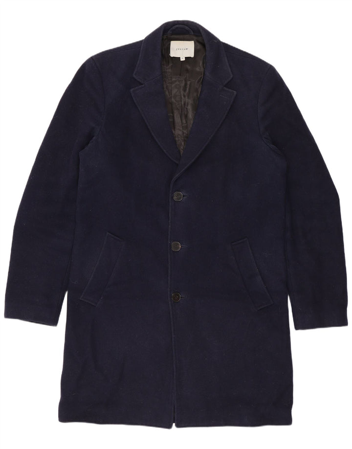Sobretudo masculino Jigsaw UK 38 lã azul marinho médio
