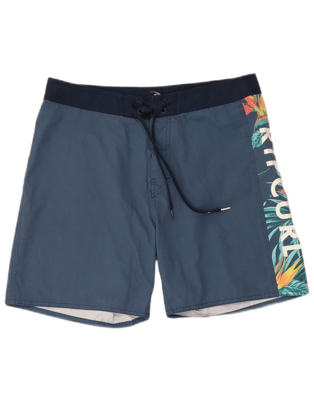 Shorts de natação masculino RIP CURL gráfico médio azul marinho floral poliéster