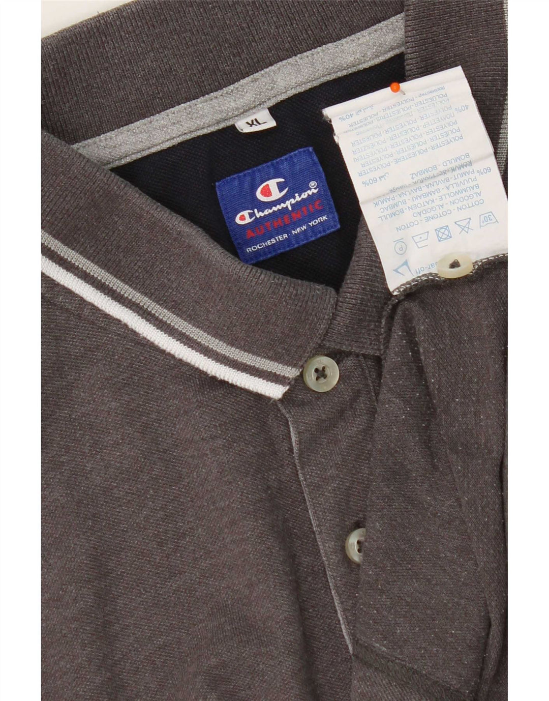 Camisa polo masculina Champion XL cinza algodão