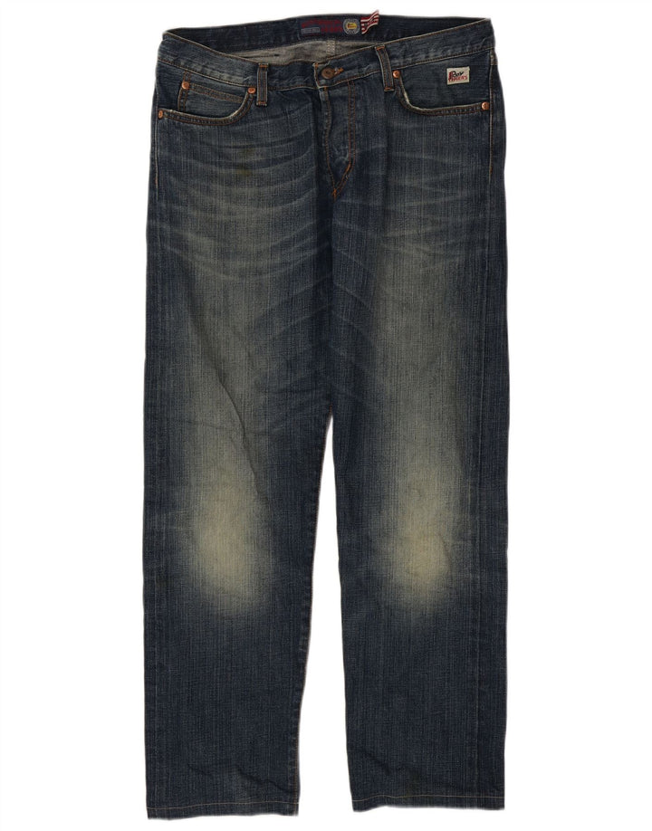 Calça jeans reta masculina Roy Rogers W35 L30 azul marinho algodão