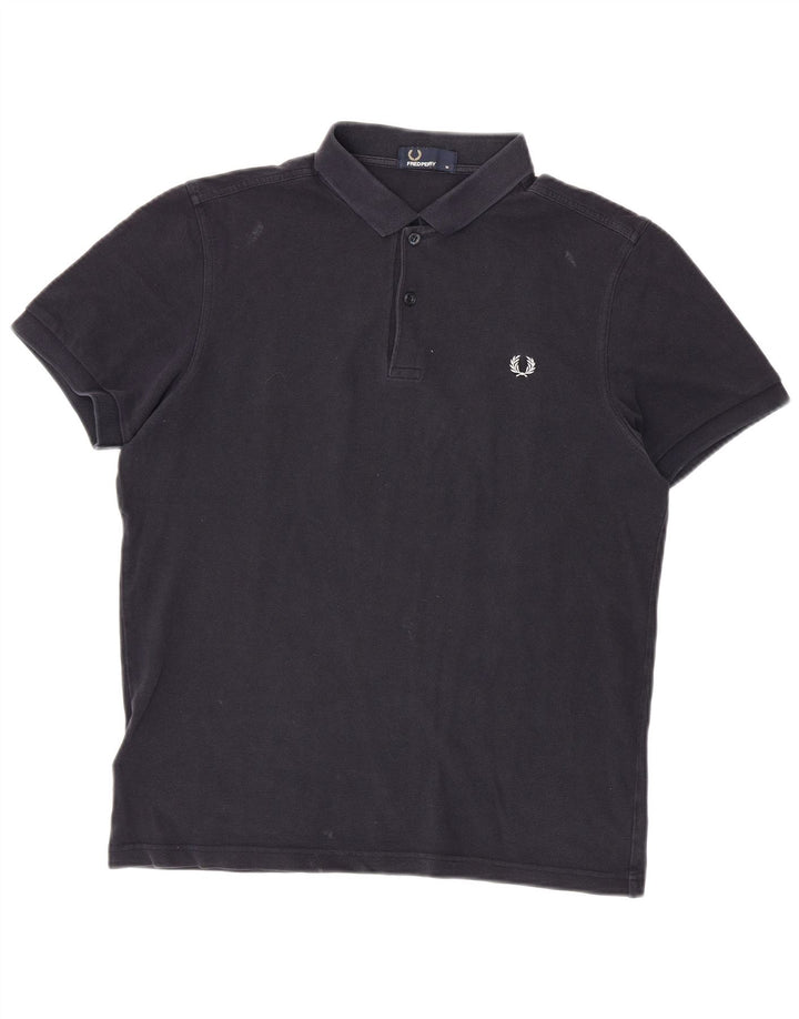 Camisa polo masculina Fred Perry médio algodão azul marinho