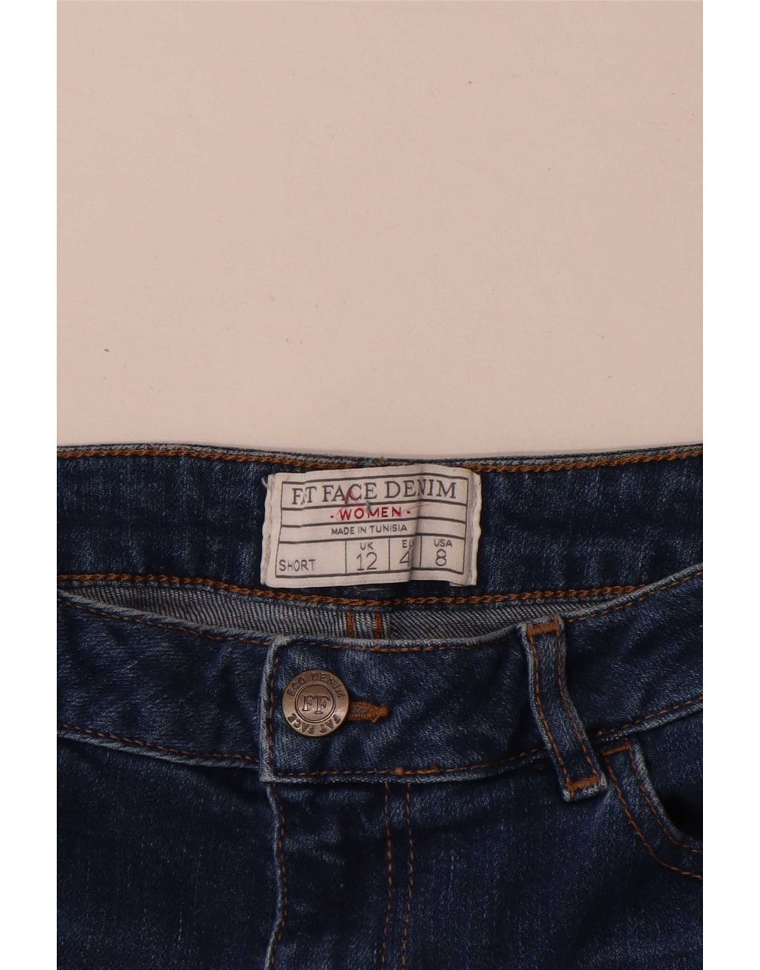 Shorts jeans feminino Fat Face UK 12 médio W30 algodão azul