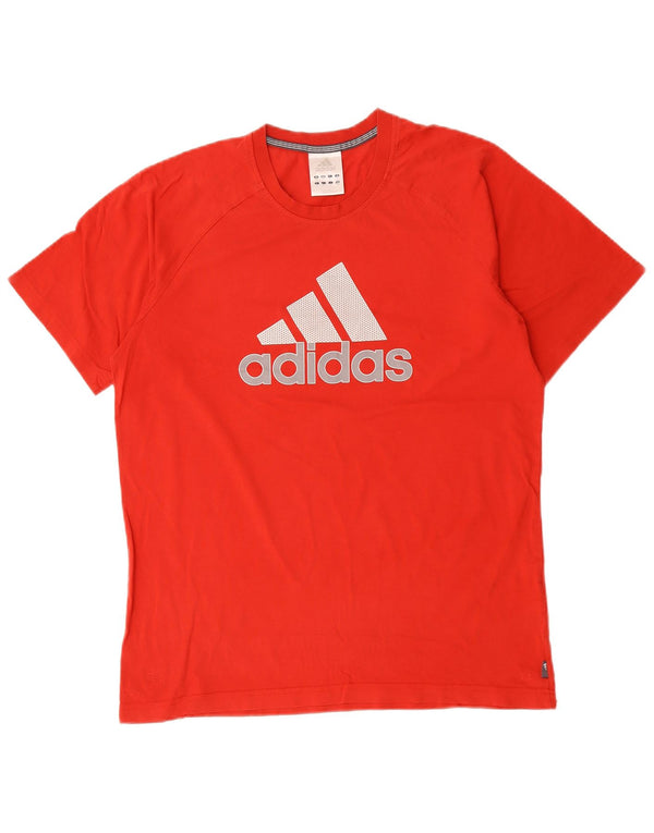 Adidas Mens Graphic T-Shirt Top Médio Algodão Vermelho