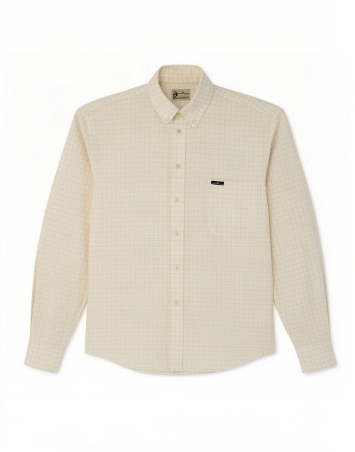 Camisa masculina Sergio Tacchini XL branca xadrez linho
