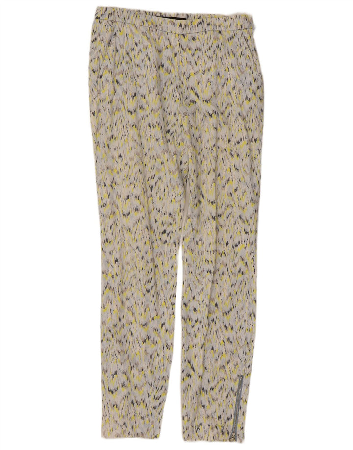 Calça chino feminina com padrão abstrato ZARA pequena W26 L26 multicolorida