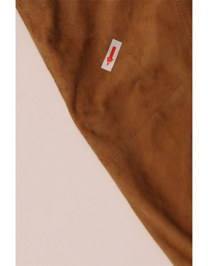 Jaqueta bomber masculina de camurça Christian Berg IT 56 3XL couro marrom
