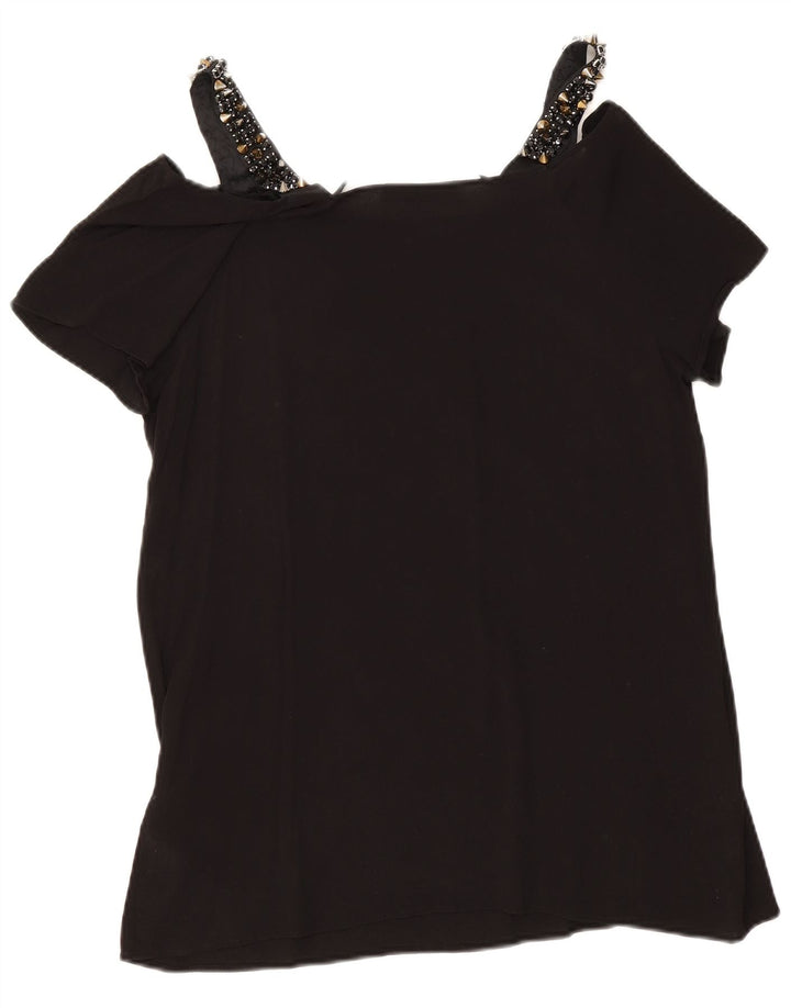 Trussardi Top feminino sem ombros IT 48 XL Viscose preta