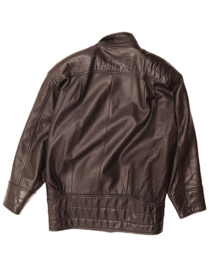 Jaqueta feminina de couro superdimensionada Danier UK 6 XS preta