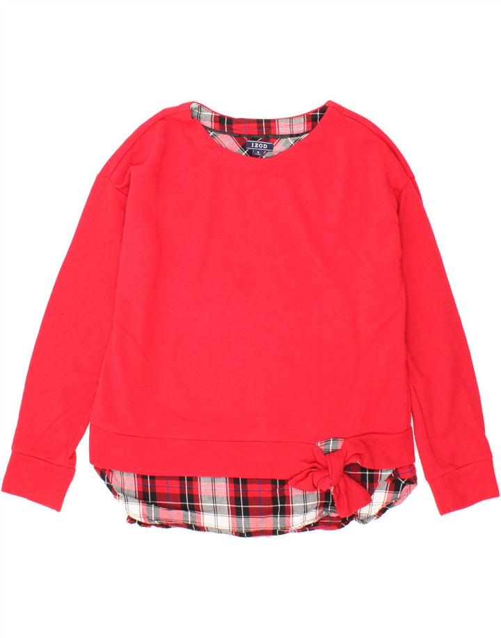 IZOD Womens Sweatshirt Jumper UK 14 Medium Red Cotton Vintage Izod and Second-Hand Izod from Messina Hembry 
