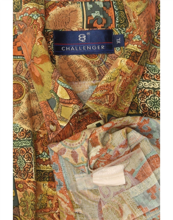 Camisa masculina de manga curta Challenger XL patchwork multicolorido rayon