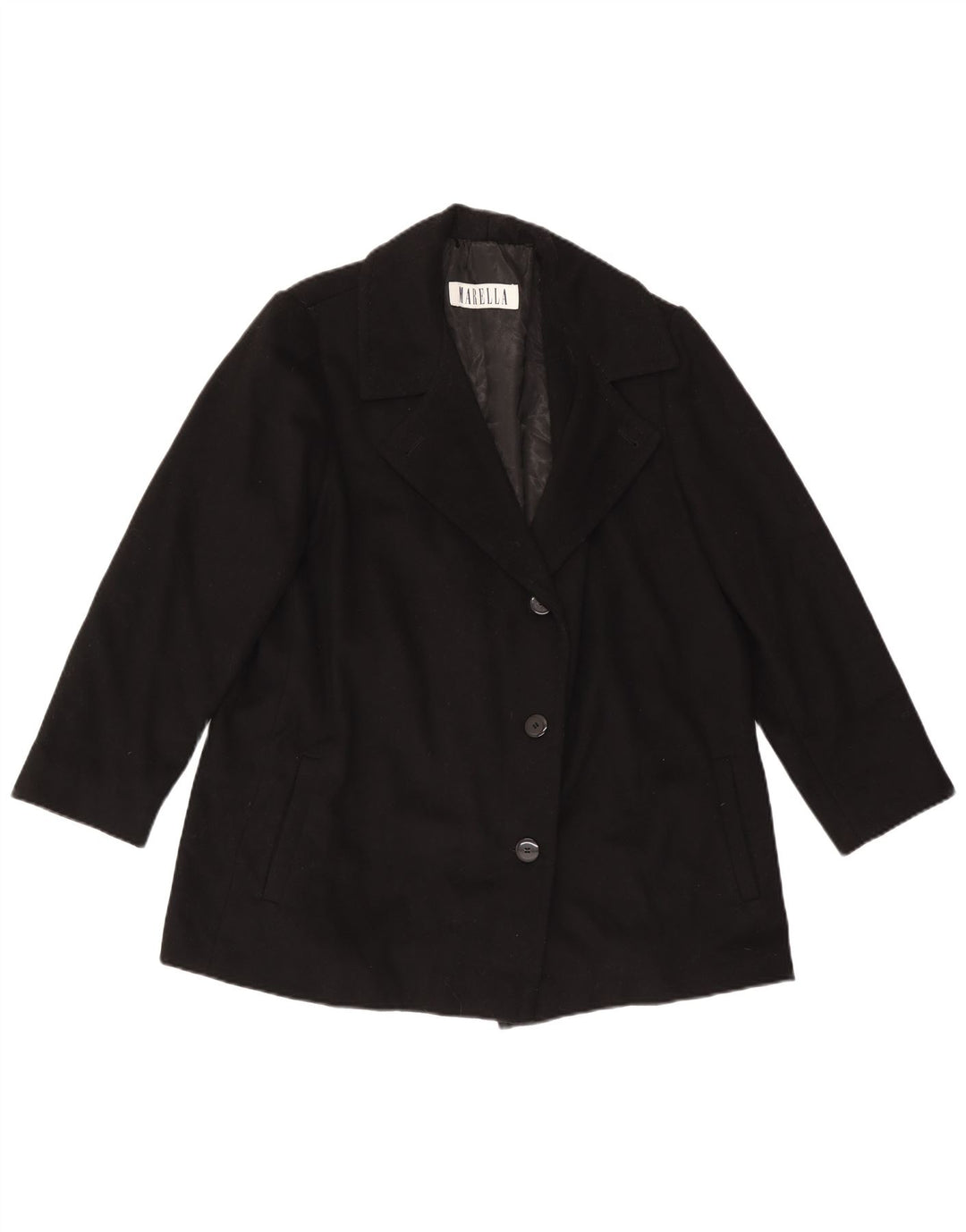 Casaco Marella Feminino Pea UK 18 XL Lã Preta