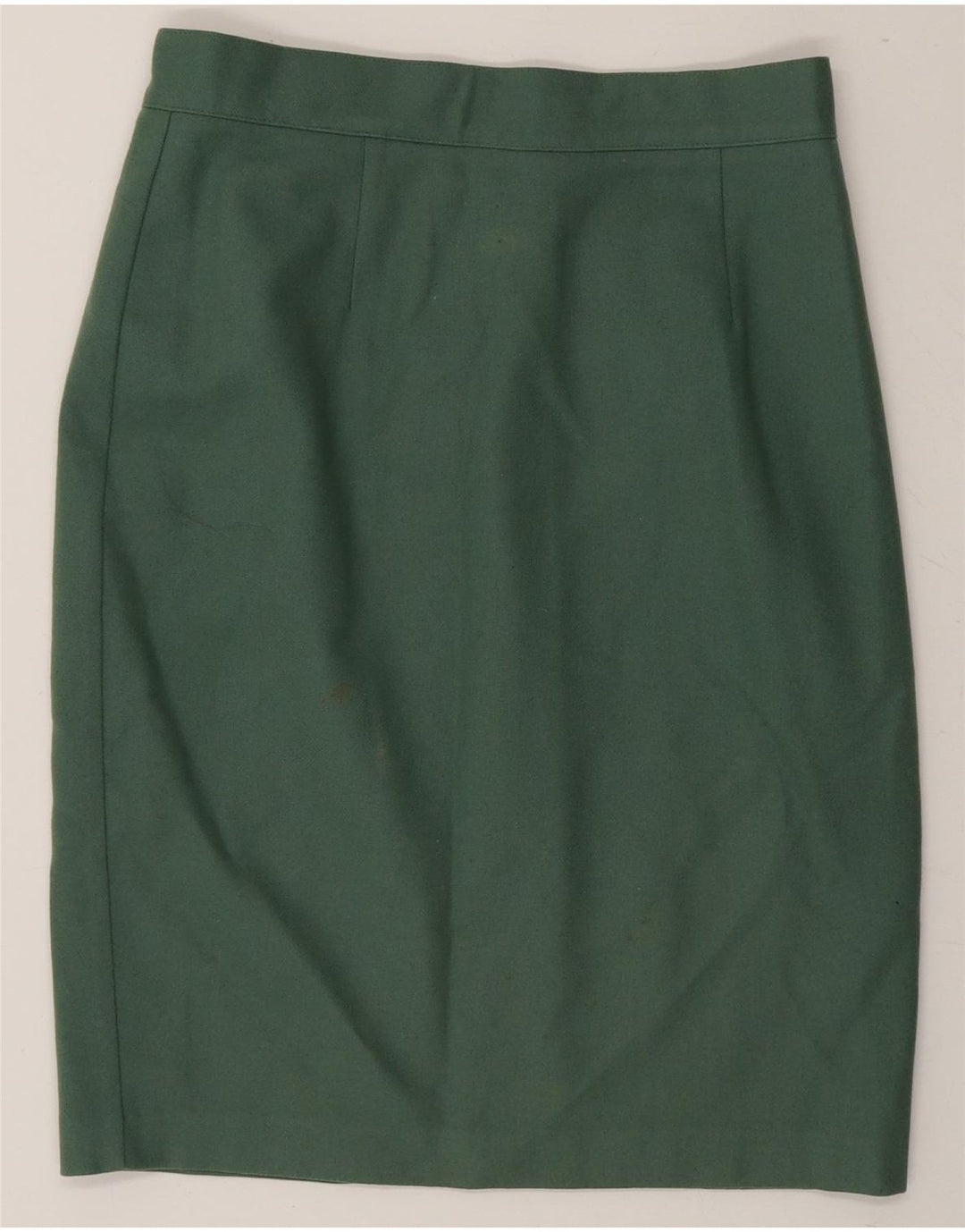 BENETTON Womens Pencil Skirt IT 44 Medium W30 Green Wool Vintage Benetton and Second-Hand Benetton from Messina Hembry 