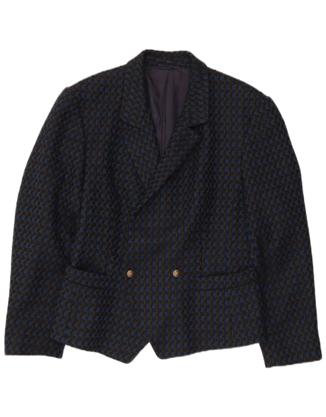 Vintage feminino UK 12 listrado preto médio