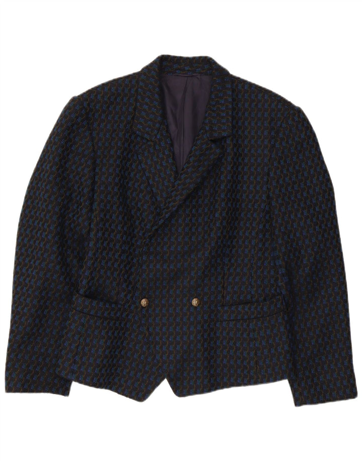 Vintage feminino UK 12 listrado preto médio