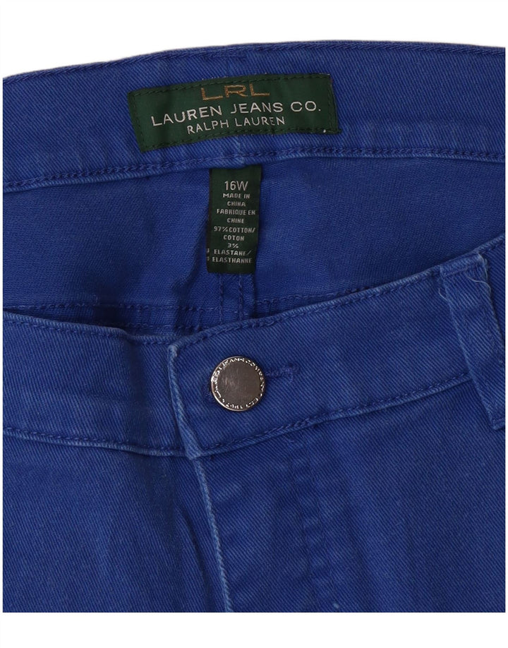 Jeans recortados femininos Ralph Lauren EUA 16 XL W36 L25 algodão azul