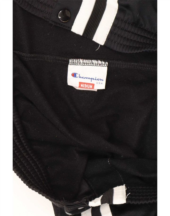 Calça de treino masculina Champion poliéster listrado preto médio