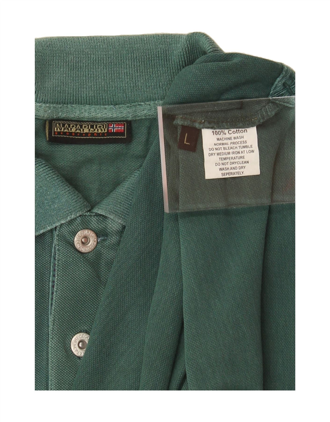 NAPAPIJRI Mens Polo Shirt Large Green Cotton Vintage Napapijri and Second-Hand Napapijri from Messina Hembry 