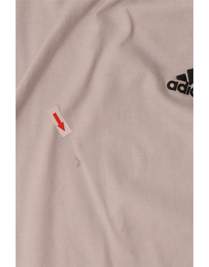 Adidas Mens Camiseta Top Grande Algodão Branco