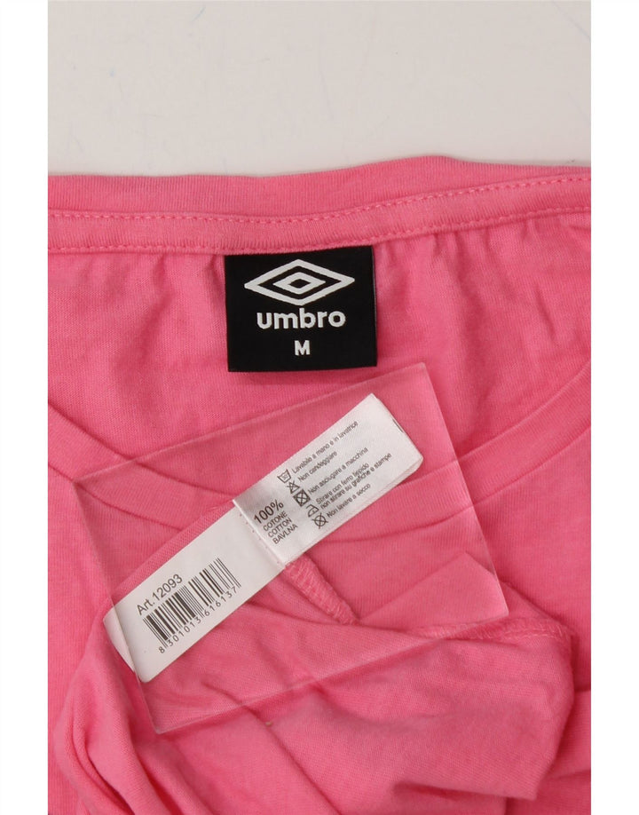 UMBRO Womens T-Shirt Top UK 12 Medium Pink Cotton Vintage Umbro and Second-Hand Umbro from Messina Hembry 
