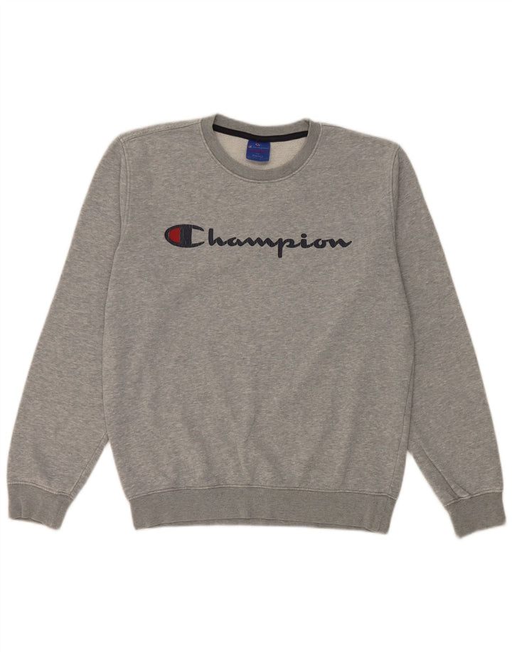 Champion moletom masculino gráfico jumper pequeno algodão manchado cinza