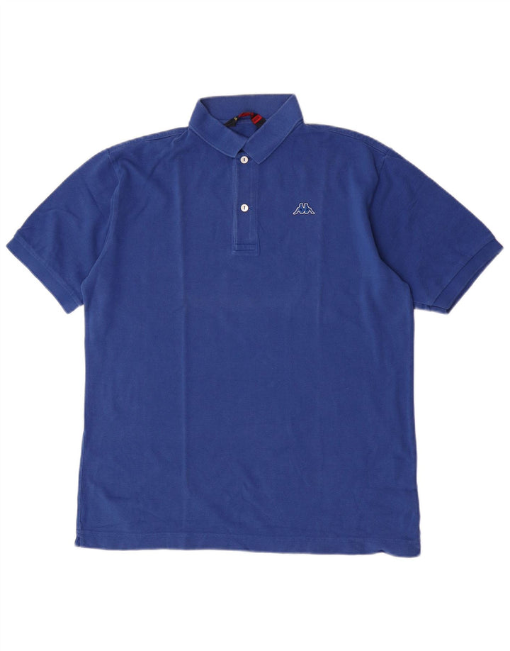 Camisa polo masculina Kappa algodão azul médio