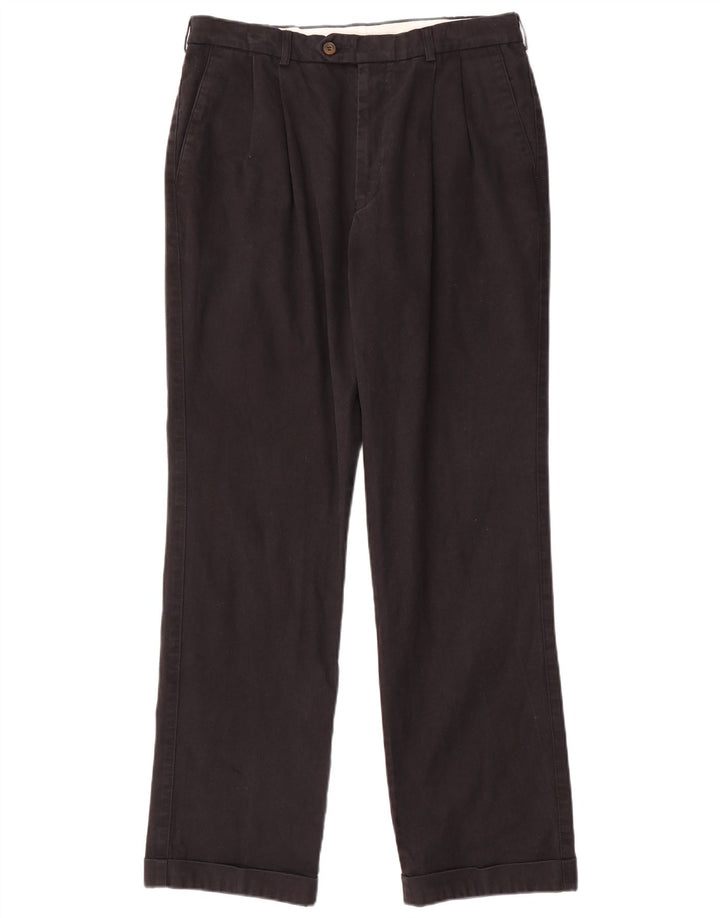Calça masculina Marks & Spencer com pegged terno W34 L31 algodão preto