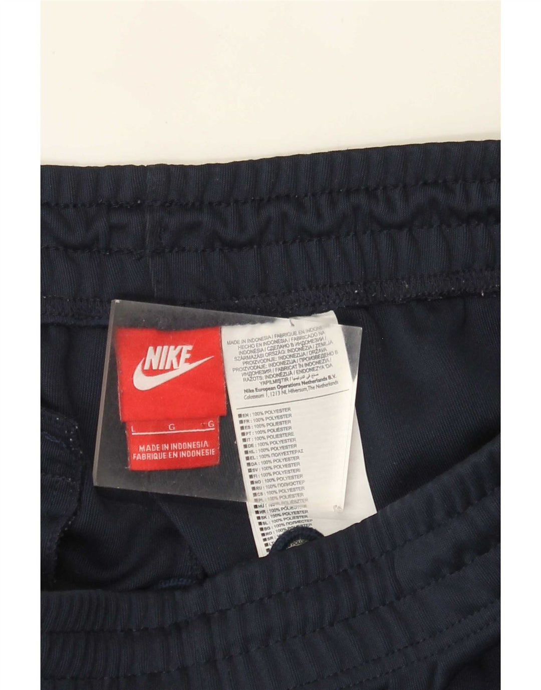 Calça de treino masculina Nike Joggers grande azul marinho colorblock poliéster