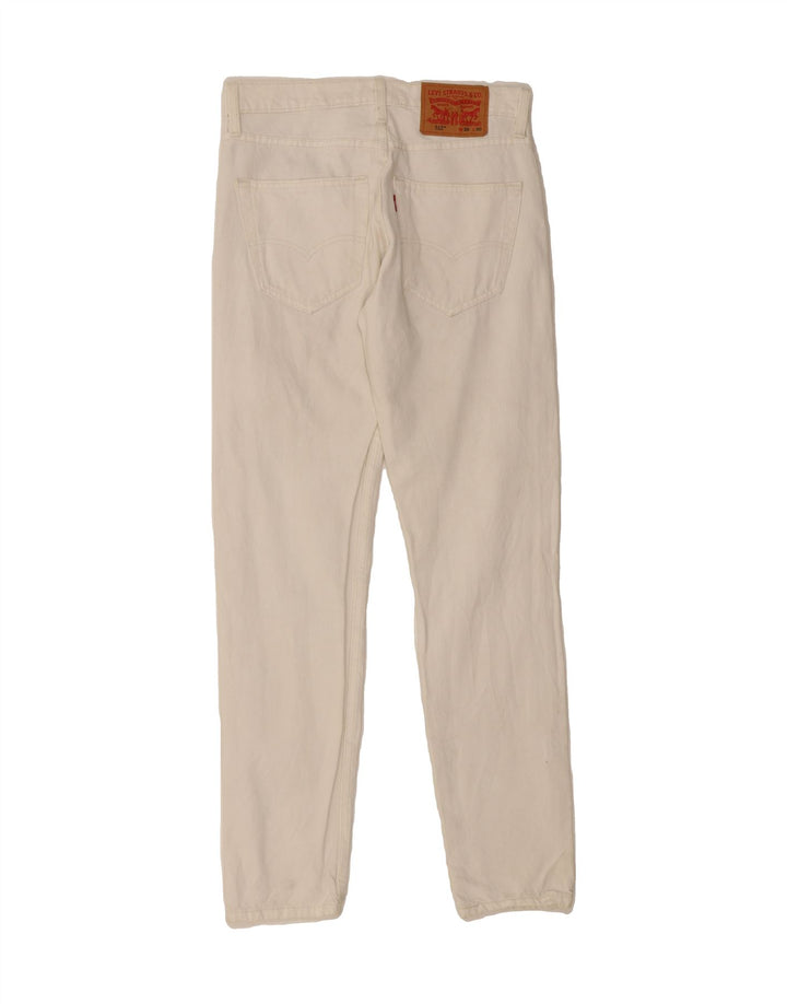 LEVI'S Womens 512 Distressed Slim Tapered Jeans W28 L30 White Cotton Vintage Levi's and Second-Hand Levi's from Messina Hembry 
