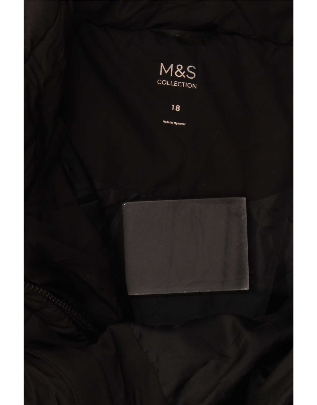 Jaqueta acolchoada feminina Marks & Spencer UK 18 XL poliéster preto