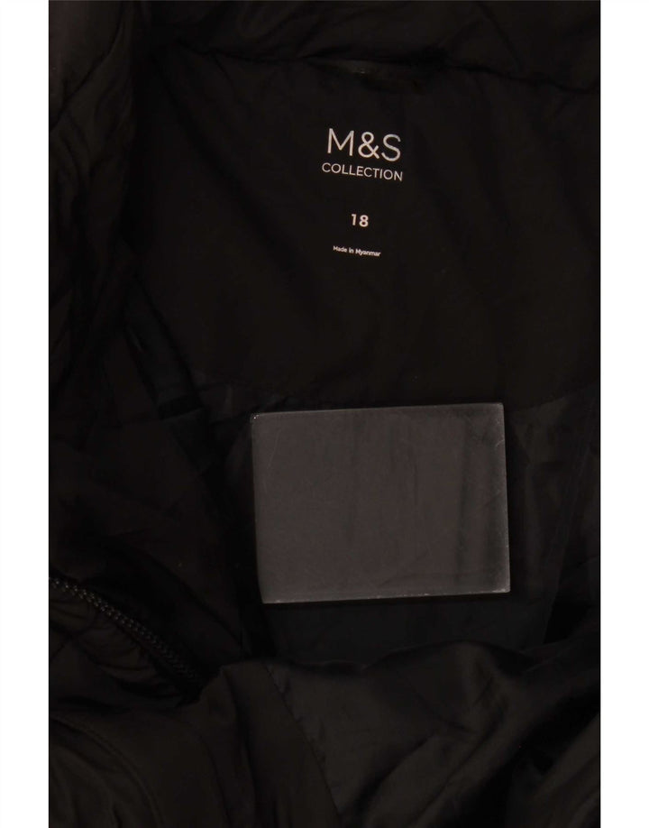 Jaqueta acolchoada feminina Marks & Spencer UK 18 XL poliéster preto