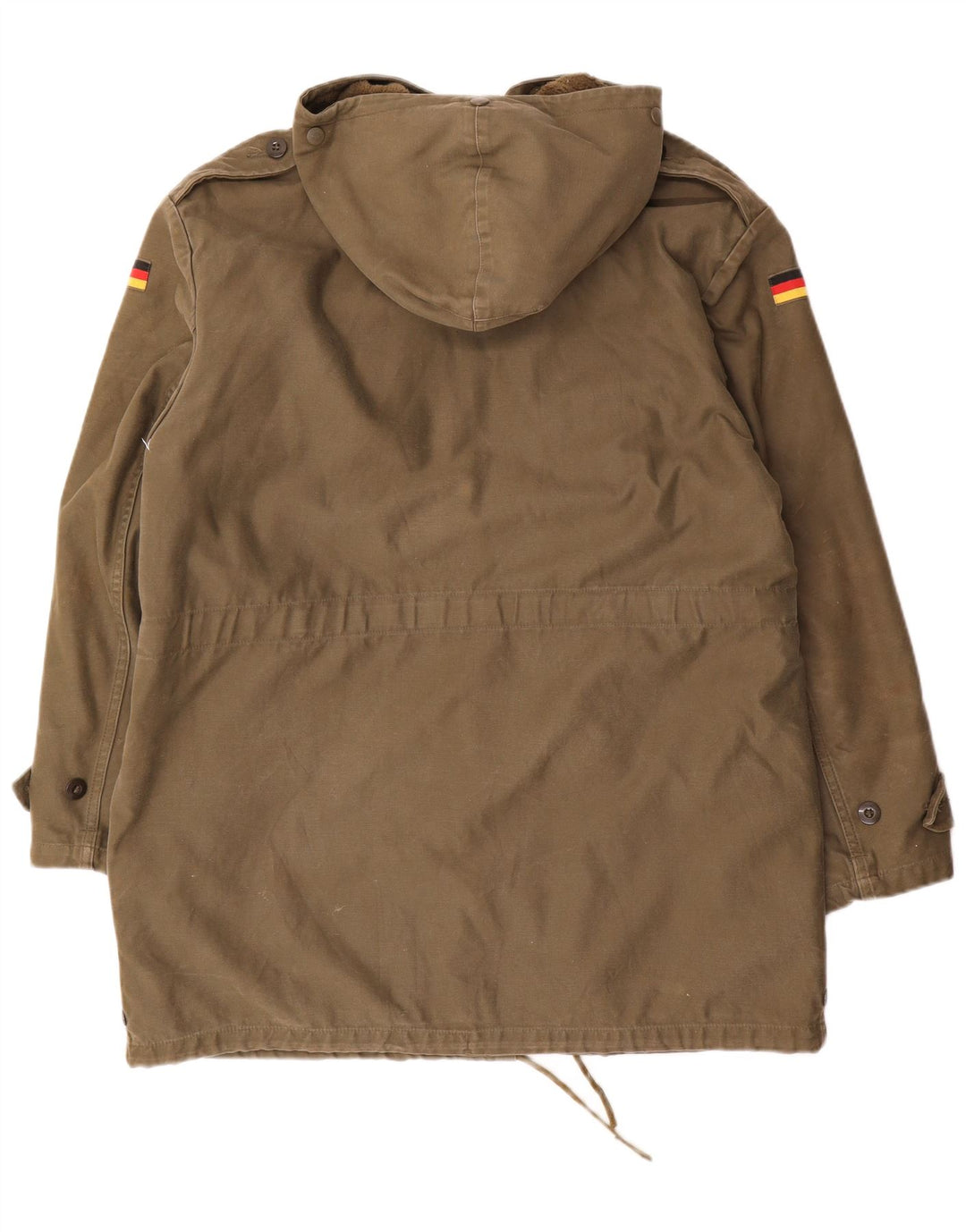 Jaqueta Parka masculina vintage com capuz Reino Unido 40 grande cáqui