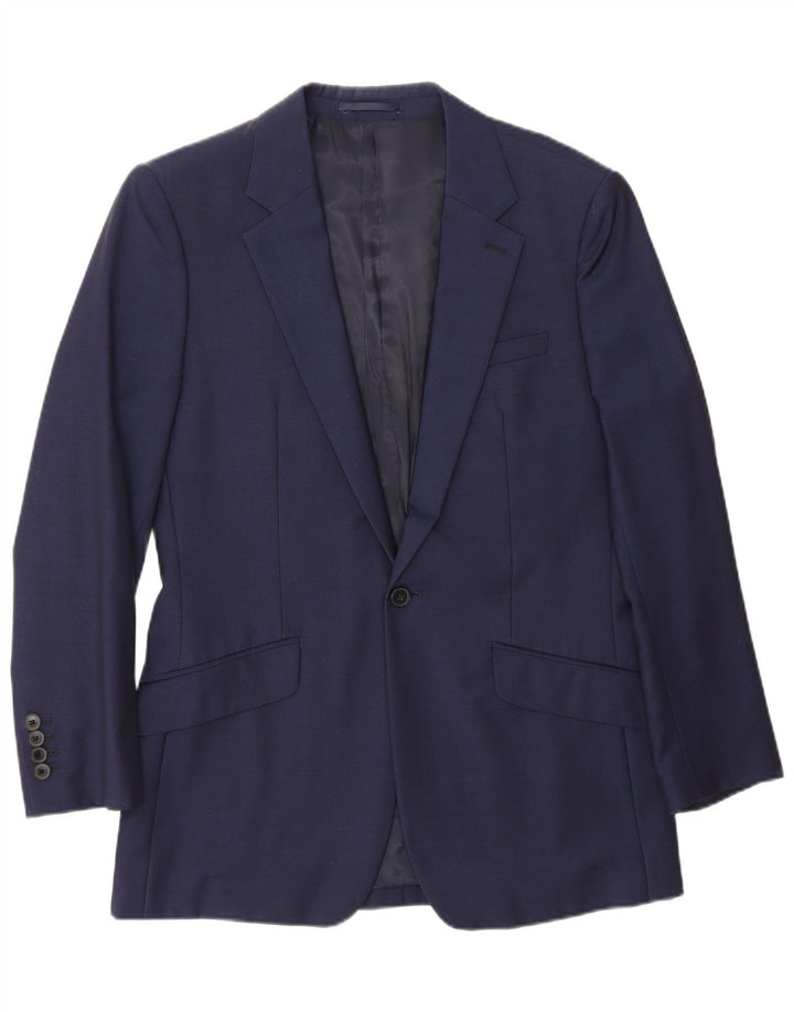 Jaqueta Blazer Masculina Reiss com 1 Botão Reino Unido 38 Lã Azul Marinho Médio