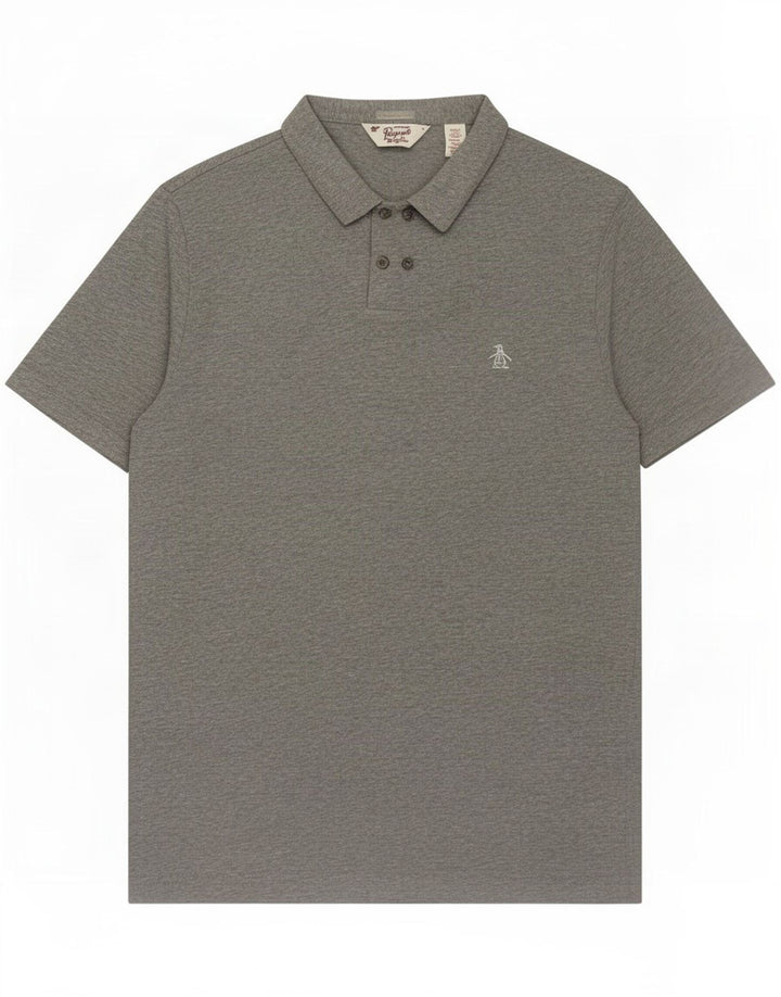 Camisa polo masculina Penguin grande algodão cinza