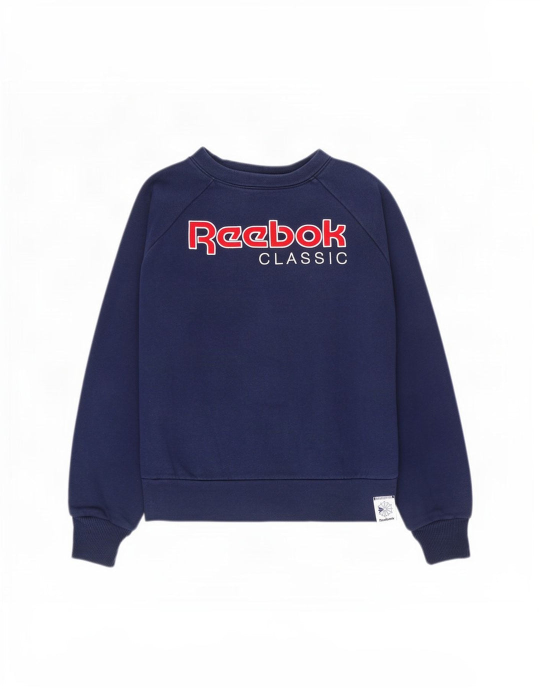 Reebok feminino gráfico oversized moletom jumper reino unido 12/14 médio azul marinho