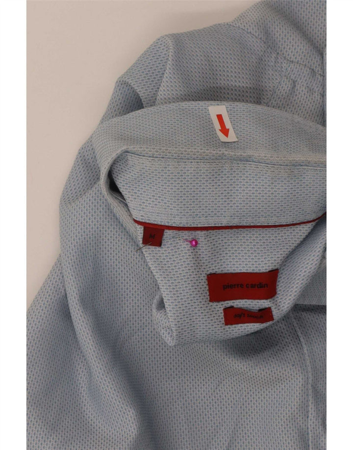 Pierre Cardin Camisa masculina de manga curta regular fit médio algodão azul