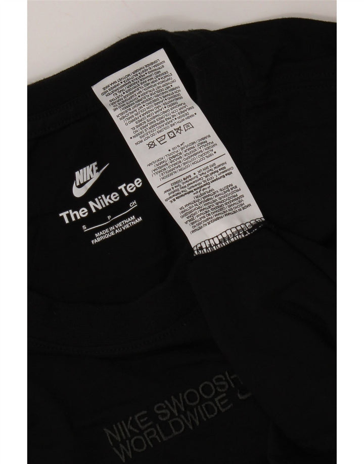 Top gráfico masculino Nike manga comprida pequeno algodão preto
