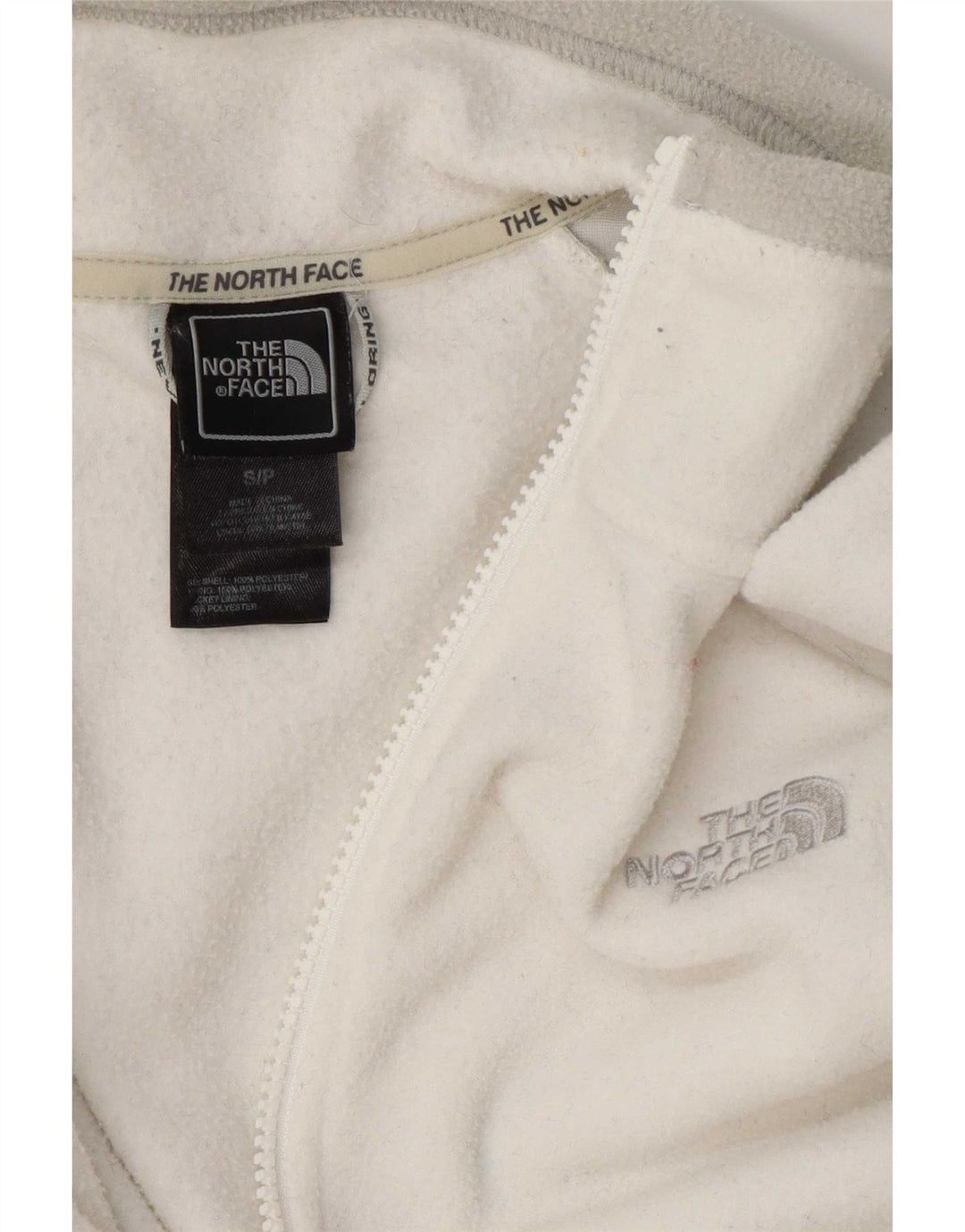Jaqueta de lã feminina The North Face UK 10 poliéster colorblock branco pequeno