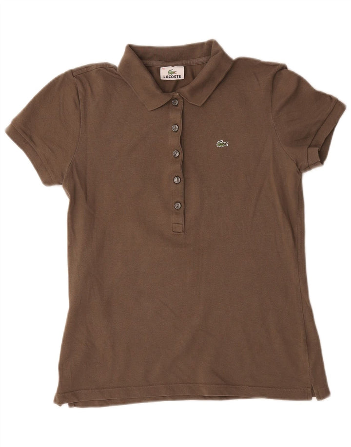 Camisa polo feminina Lacoste tamanho 42 grande marrom
