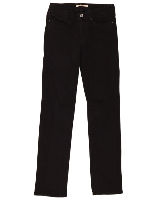 Calça jeans feminina Levi's 714 Straight W28 L32 algodão preto