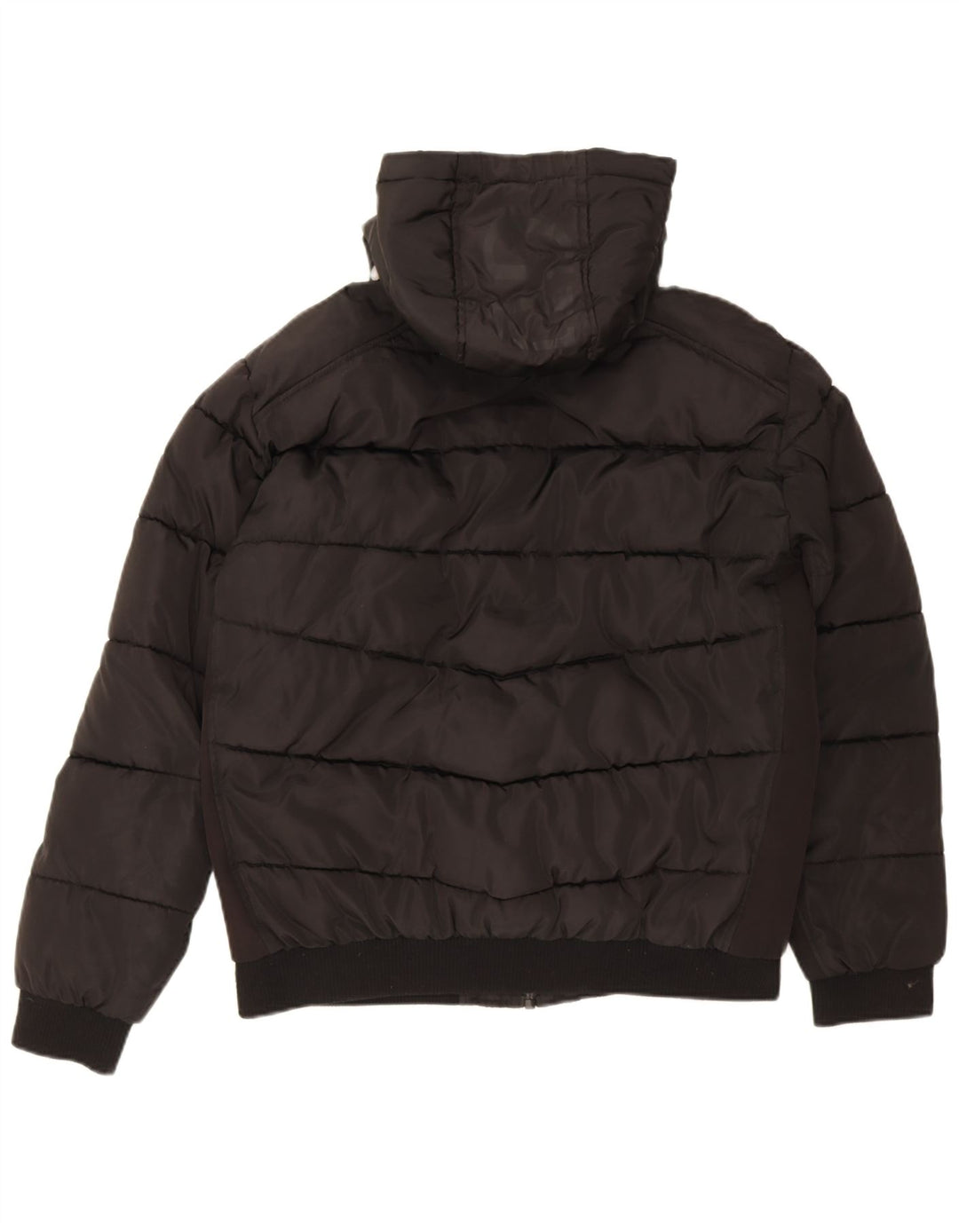 Guess Jaqueta masculina acolchoada com capuz UK 42 XL poliéster preto