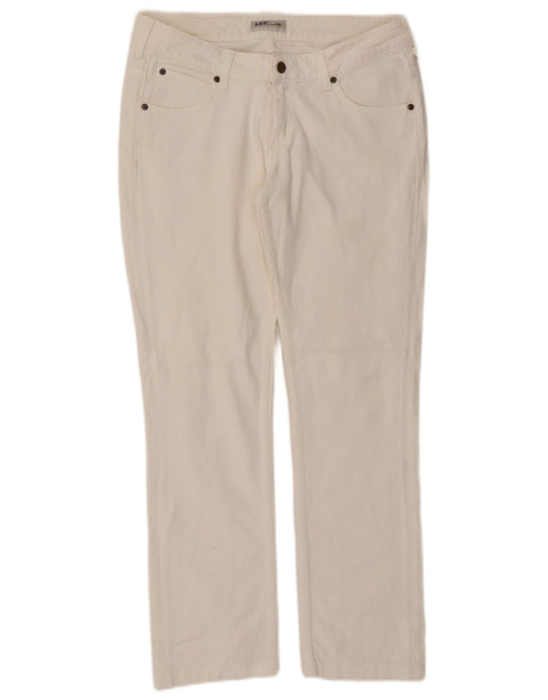 Lee Womens Norma Straight Jeans W31 L29 Algodão Branco