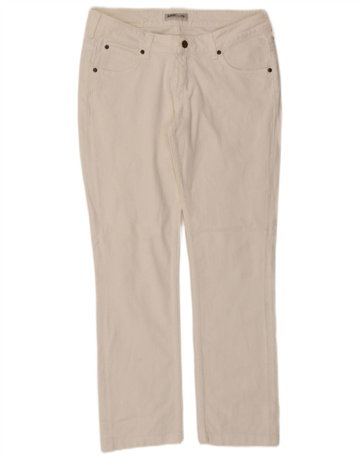 Lee Womens Norma Straight Jeans W31 L29 Algodão Branco