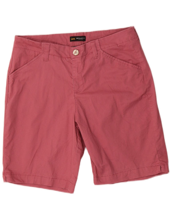 Shorts chino feminino Lee de cintura média, ajuste regular, tamanho 10, grande, W32, algodão rosa