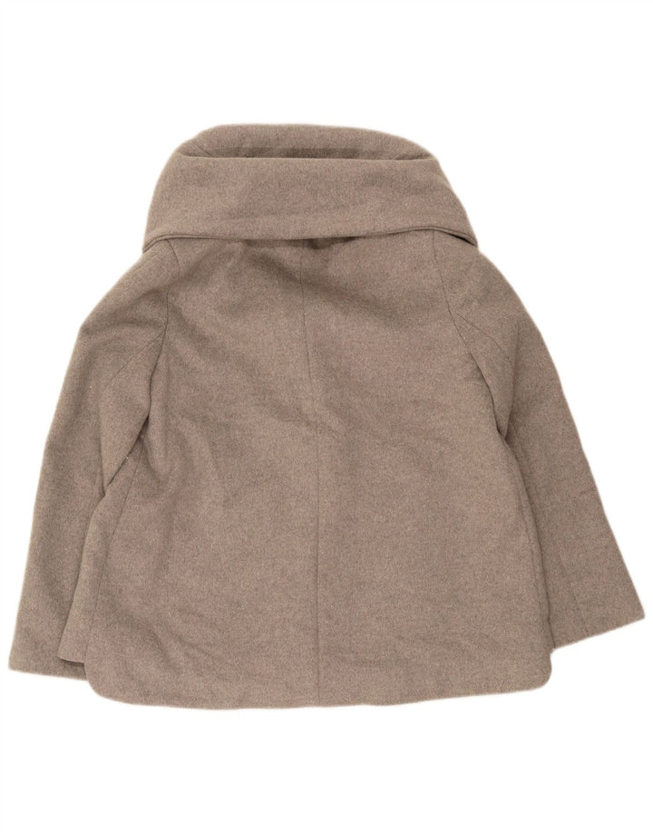 Sobretudo curto oversized feminino Zara UK 10 poliéster cinza pequeno