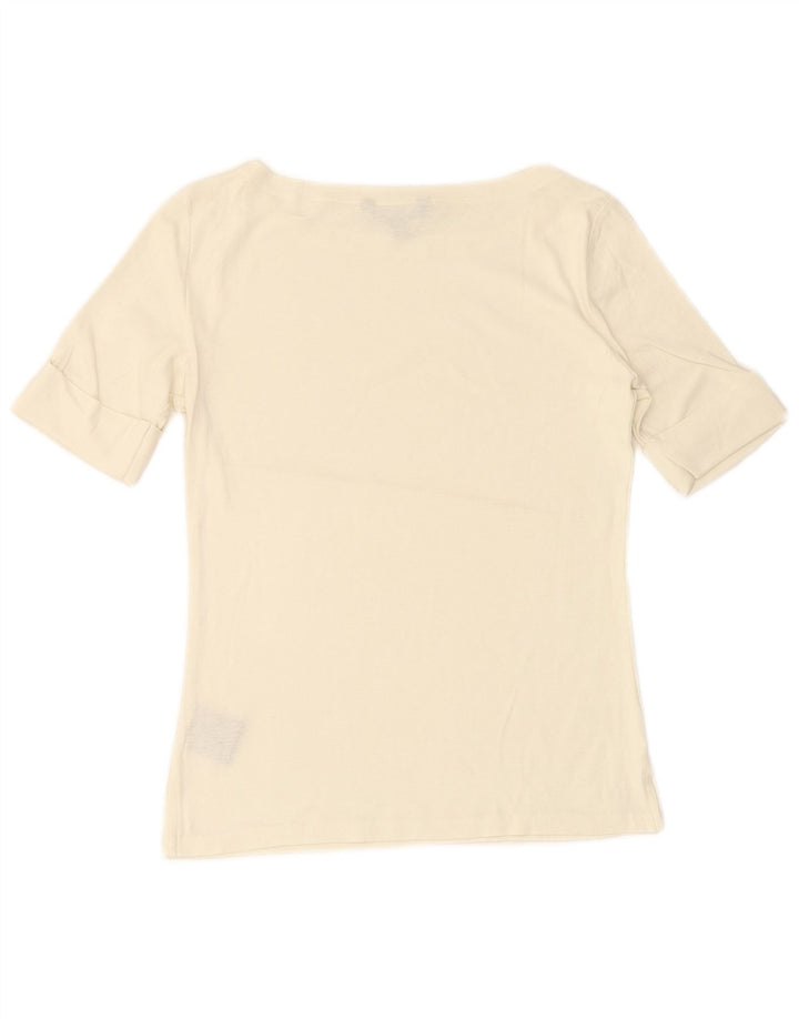 Camiseta feminina RALPH LAUREN UK 12 algodão branco médio
