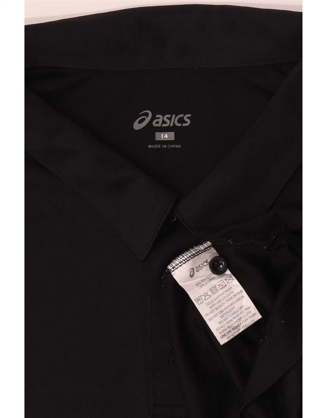 Polo Asics Menino 13-14 Anos Preto Poliéster