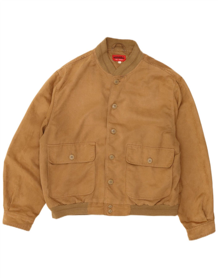 Jaqueta bomber masculina vintage UK 42 XL poliéster marrom